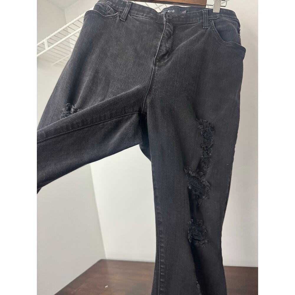 Torrid Black/Dk Grey Sky High Distressed Skinny Jeans 20R - Picture 5 of 8